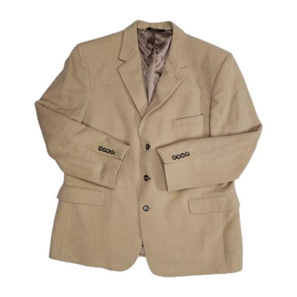 Jos a Bank Camel Hair Blazer Men's Size 48r Camelhair Sports Coat Brown Mitchell - Picture 1 of 8